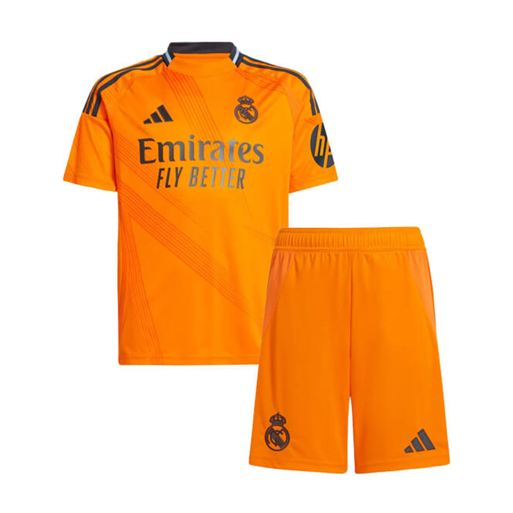Real Madrid 24/25 Kids Away Kit Mbappe 9