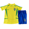 Retro 2002/2003 Brazil Home Kids Set